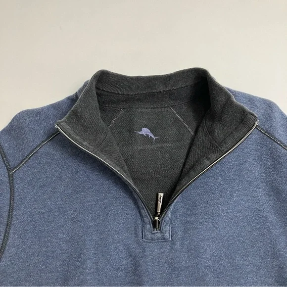 TOMMY BAHAMA reversible quarter zip - Picture 8 of 9